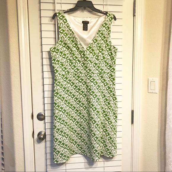 Spense Dresses & Skirts - Spense | Green & White A-Line Dress